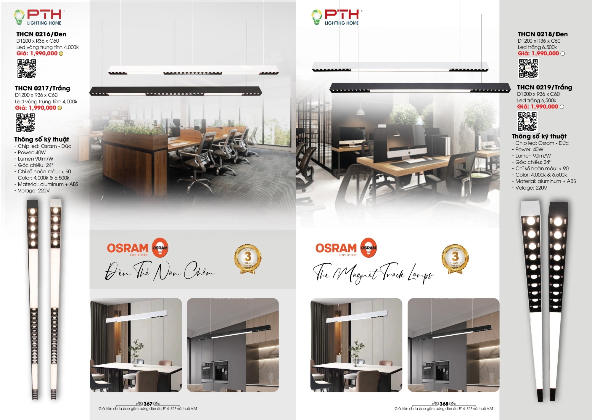 Bảng giá đèn trang trí PTH Lighting Home 2026